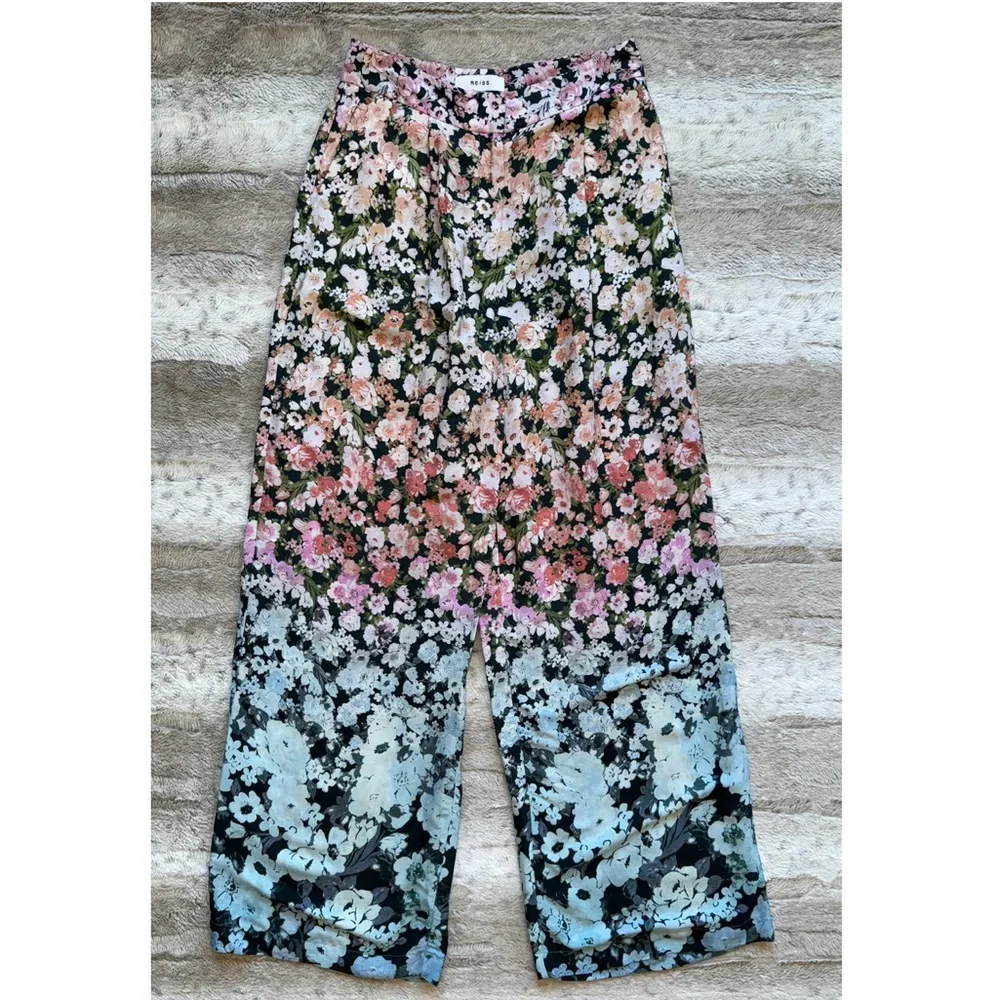 NWT REISS Serena Floral Print Wide Leg Trousers in Multicolor Size 4 - Picture 5 of 16